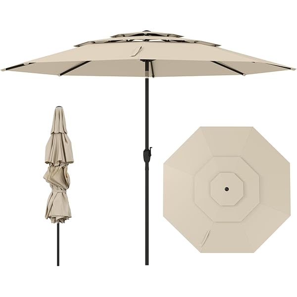 Marktparasol HALK 300 beige met beige paal