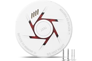 RUAN 9V Battery Photoelectric Smoke Alarm With 10 Years Life Smoke Detector with Test Button 1 Pack