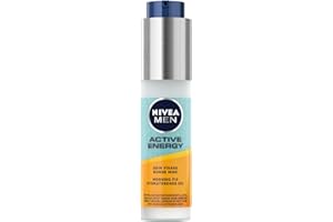 NIVEA MEN Active Energy Soin Visage Bonne Mine (1 x 50 ml), Gel hydratant et rafraîchissant anti signes de fatigue, Soin de jour effet bonne mine visible et immédiat