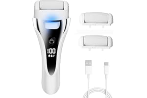 Yeecka Lima Electrica Pies Durezas Quita Durezas Para Pies,lima pies electrica Recargable con 2 Rodillos y 2 Velocidades,IPX6 Impermeable para Exfoliante Eliminar Durezas y Callos(Blanco)