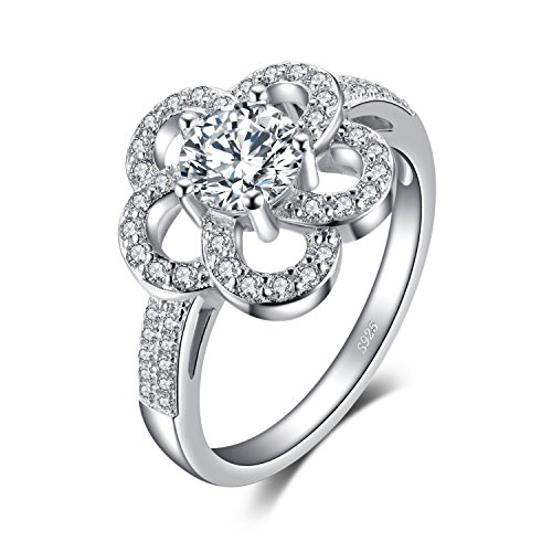 Glint Le Meilleur Prix Dans Amazon Savemoney Es - jewelrypalace 1 2ct glint cubic zirconia flor anillo plata de ley 925 tamano 14