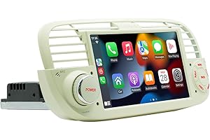 GENERIC Automodz for Fiat 500 Wireless Carplay Android Car Stereo 2007-2015 with Android Auto 7" Touch Screen Car Radio Bluetooth with Sat Nav WiFi USB SWC RCA FM RDS Rear View Camera for Fiat 500 2007-2015