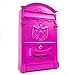 Produktbild Hansmeier Briefkasten Pink - Moderner Retro-Style - 42 x 26 cm - Multifunktionale Deko mit Schloss - Extravagant - Wandbriefkasten Vintage