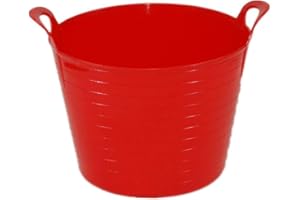 My Home Essentials® 15 Litre Small Flexi Tub Garden Home Flexible Colour Rubber Storage Container Bucket Flex Tub (Red)