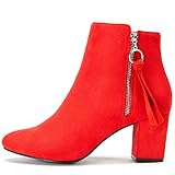 👡 FE SENTIMIENTO CÓMODO - fabricado con gamuza sintética de alta calidad, el ankle boots es suave y cómodo, lo que lo hace sentir bien