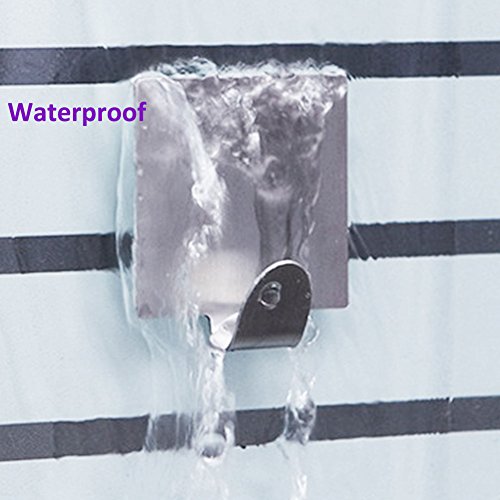 Wandhaken selbstklebend, Handtuchhaken Kleiderhaken Ohne Bohren Wasserfest für Bad und Küche Gebürstetes Edelstahl 4 Stück by Hmlike - 2