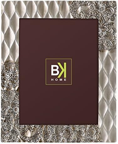 Burkina Eastern Home Decor Photo Frame, Resin, Silver, 19 x 3 x 24 cm