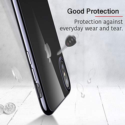 ESR Funda iPhone XS iPhone X  Funda Transparente TPU Gel  Ultra Fina  Protecci  n a Bordes y C  mara  para Apple iPhone XS X DE 5 8 - Negra