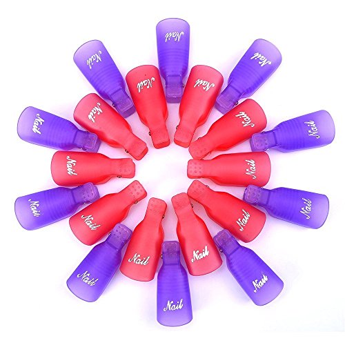 eBoot Acrylic Nail Art Soak Off Clip Cap UV Gel Polish Remover Wrap Tool, 20 Pieces