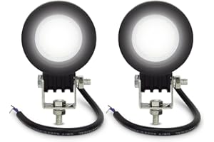 Safego Phare LED Moto 10W Feux Additionnels Moto, Phare de Travail à LED Floodlight 12V, Feux de Brouillard Supplémentaires pour Voiture Off-Road 4x4 ATV 6500K, 2PCS