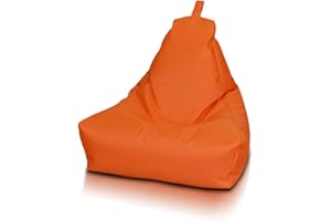 Ecopuf | Keiko Pouf Poltrona Sacco in Poliestere Impermeabile Schienale Alto Misura M | Puff Poltrona a Sacco per Esterni e Interni | Pouf a Sacco completa di Maniglia e Imbottitura Polistirolo