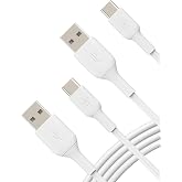 Belkin Boost Charge USB C Charging Cable, USB-C, USB-A Cable, iPhone 16, 15, Samsung Galaxy S24, S23, Google Pixel, iPad Pro,