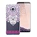 Produktbild CE-Link Samsung Galaxy S8 Hülle Weiche Silikon Transparent Handyhülle Durchsichtig Schutzhülle Rotierendem Ring Ultra Dünn Slim Backcover mit Fingerhalterung Ständer Silicone TPU Bumper Crystal Kirstall Klar Clear Handy Tasche Schale Etui Weich Handytasche Kreative Motiv Muster für Galaxy S8 (5,8 Zoll) Case Cover - Pulver blaues Muster