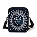 Produktbild Sun and Moon,Spiritual Celestial Theme Sun with Crescent Moon Midnight Art,Dark Blue Slate Blue White Print Kids Crossbody Messenger Bag Purse