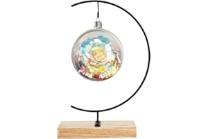 Fosinz Espositore per Ornamenti -Piazza Supporto in Legno per Appendere Il Vetro per Appendere Il Globo terrestre, Palla, Ornamento Natalizio e Decorazioni per la casa