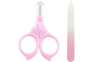 luoshaPUCY Set Manicure Neonati con Lima, Forbici per Unghie per Bambini, Sicuro, Facile da Usare(Rosa)