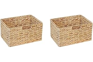 ‎NEW SWEDISH DESIGN 2er-Set Billy Regal Korb / 36 x 25 x 20 cm/Aus Wasserhyazinthe Natur/Faltkorb Flechtkorb Regalbox Storage Box Aufbewahrungskorb Schrankkorb klappbar faltbar und sehr stabil
