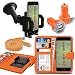 Produktbild (orange) Motorola Moto G5 Fall in - Auto Windschutzscheibe Dash Mount Cradle KFZ-Halterung mit Universal 12 V/24 V Bullet USB Dual Port Auto Reise Ladegerät inkl., Typ C und PU-dünn Leder Schutzhülle Klemme Fall Vertikal Executive Seite Tasche Holster Wallet Case Haut Genesis Online®