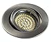 Produktbild 10er Set 230Volt LED SMD Einbaustrahler Lino. Spot in Farbe: Edelstahl gebürstet inkl. GU10 60er SMD Leuchtmittel Lichtfarbe: Kaltweiß 6000K + Fassung 3Watt = 25Watt .Downlights