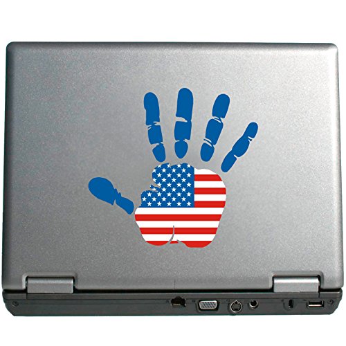 pinkelephant Aufkleber – USA – Hand – Handabdruck – Fahne – 21 cm x 20 cm – Laptop Sticker skin flag - 2