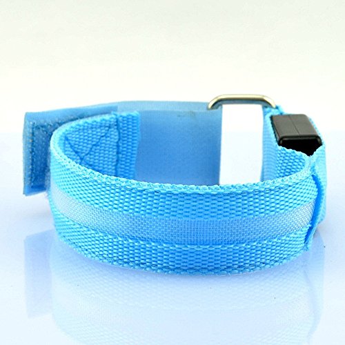 Namsan LED-Licht Armband sicher Walking / Laufen Flashing Schweißband, Nacht Radfahren Jogging Reflektierende Armband verstellbaren Visible Outdoor-Enthusiasten Beleuchtung Hip-Hop Performance Props, 7 Farben erhältlich - 2