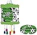 Produktbild Pinata * FUSSBALL * - als Zugpinata für bis zu 7 Kinder - plus Maske. Wird mit Süssigkeiten oder Spielen gefüllt, ca. 28cm Durchmesser // Piñata Mexiko Kinder Geburtstag Kindergeburtstag Spiele Spass