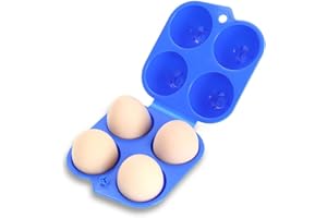 BSGP 1 PC Portable Easter Matching Egg Carrier Container 4 Eggs Slot Tray Holder Shockproof Box Storage Case for Outdoor Camping