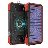 ☀️[ Echte 20000mAh große Kapazität]: Solar powerbank tragbare Ladung mit super hoher Kapazität, kann iPhone Xs 5-mal und iPad Air 2 1,5-mal aufladen, genügend für längere Reisen. Mittragbar ins Flugzeug, gut geeignet für Geschäftsleute und Outdoor - reisende, die oft unterwegs sind.