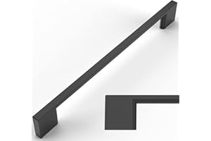 Amerdeco 6 pezzi Maniglie per Mobili da Cucina Distanza fori 320mm Nero Maniglie cucina armadietti in acciaio Lega di zincoper mobili da cucina per mobili UK0022