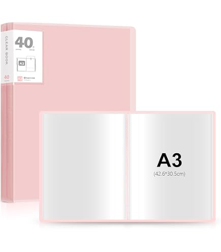 A3 Display Book With 20 Clear Portrait Pockets - Perfect For Art, Photography, Presentations 7 thumbnail image