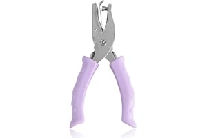 TIETOY Single Hole Punch, 6mm Handheld Circle Hole Puncher Mini Paper Punch With Soft Grip for DIY Crafts Home Office School Supplies Tags Scrapbook Notebook Card Making (Purple Holepunch)