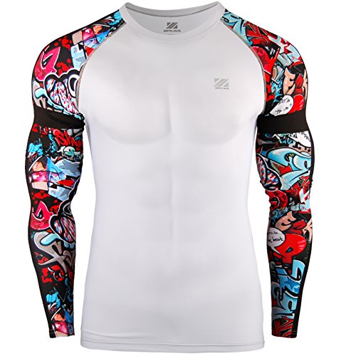 Zipravs Herren Compression-Shirt Langarm Kompressionshirt Cool Top