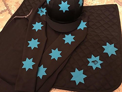 SXC Star Cross Country Colour XC Black Eventing Hat Silk Cover Saddle Cloth Equine (Adults XS approx 6-8 | Full Saddle Cloth)