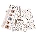 Andux Premium Metallic Temporary Tattoos 8 Sheet Pack,Waterproof Trending Top Fashion/WST-01