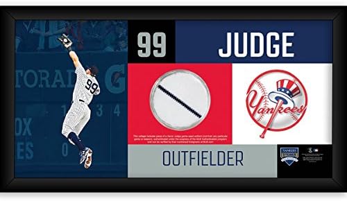 MLB New York Yankees  Aaron Judge New York Yankees 4x8 Frame with Game Used Uniform Swatchaaron Judge New York Yankees 4x8 Frame with Game Used Uniform Swatch