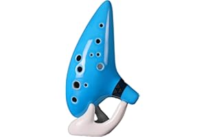 Zetong Ocarina Alto Do 12 trous avec manuel et sac de protection, parfait pour les débutants et les performances professionnelles(Bleu clair)