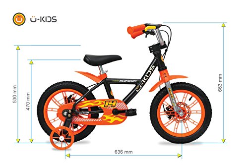 U-Kids First Pro Boy - 14 inch - Lightweight kids bicycle - Aluminum - Disc brakes