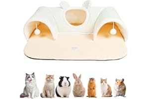 APPCRFM Guinea Pig Tunnel Hideout With Ball Toy- Soft Small Animal Play Tube & Sleeping House For Rabbits Cat Hamsters Chinchillas Hedgehogs & Other Pets (Breathable & Washable Removable Design) (Green)