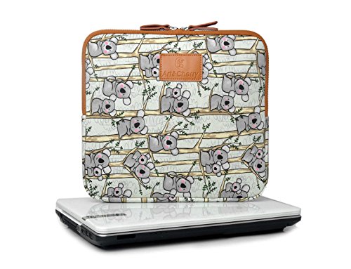 art&cherry © 17-17,4″ Universal Notebook & Laptop Schutzhülle / Hülle / Tasche aus feinstem Canvas-Gewebe 17Zoll z.B. Lenovo IdeaPad / HP Pavilion & ProBook / Samsung / Acer Aspire / Asus / Dell Inspirion / Aspire / MSI / Medion Akoya Muster Koala - 3