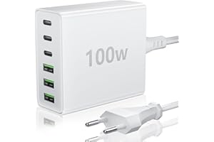 FINIBO USB C Ladegerät Mehrfach: 100W 6-Port Schnellladegerät mit USB-C und USB-A, Tragbarer Netzteil für ipad and Smartphones