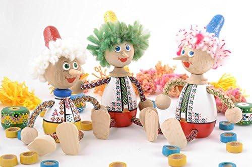 Small handmade wooden toys sey 3 pieces for children and home decor