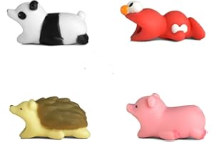 Newseego Cable compatible de los cables del protector del cable del ahorrador del cargador del cable de los protectores del iPhone - paquete de 4 (Erizo, Cerdo rosado, Panda, Hormiga)