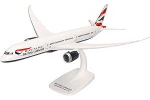 herpa British Airways Boeing 787-9 Dreamline, echelle 1/200, Snap-fit Model, pièce de Collection, d'avion avec Support, Figurine Plastique