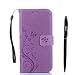 Produktbild Samsung Galaxy A5 ( 2016 ) Hülle, Samsung Galaxy A5 ( 2016 ) Schutzhülle, Alfort 3 in 1 Lederhülle Fashion Design Premium PU Leder Hohe Qualität Tasche Case Cover Kasten Abdeckung Wallet für Samsung Galaxy A5 ( 2016 ) 5.2" Smartphone Funktion Standfunktion Unterstützte Telefone und Magnetverschluss mit Schmetterling ( Helles Lila ) + Alfort Schwarz Stylus Pen