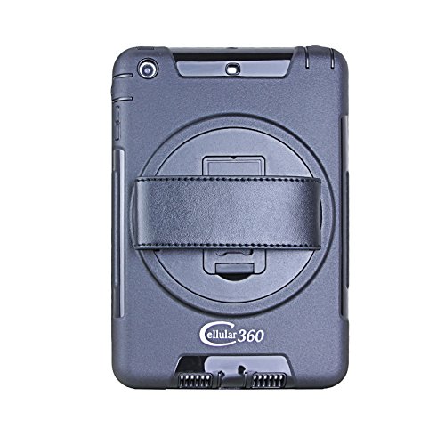 Apple iPad Mini / iPad Mini 2 / iPad Mini 3 Hülle, schmutz- und stoßfest, 360 drehbare Handschlaufe mit integriertem Standfuß (Handheld-Schwarz) - 3