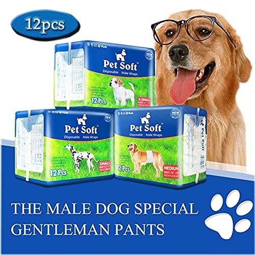 Pet Soft Male Dog Nappies Disposable Dog Wraps Male, Super Absorbent