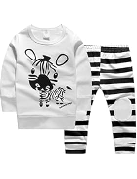 Frühlings-Herbst-Baby-Ausrüstungs-Klage 3-24 Monate Kleinkind-langes Hülsen-Zebra-weißes Hemd und Knie-Dekorations-Hosen...