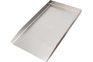 GriHero 26 x 44,5 cm - Plaque de cuisson universelle en acier inoxydable - Accessoire pour barbecue Weber, charbon de bois et la plupart des barbecues (26 x 44,5 cm)