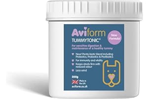 Aviform TUMMYTONIC New Formula Penta-biotic™ Digestive Supplement for Dogs - Triple-Action Prebiotics, Canine Approved Probiotics and Postbiotics - Express Delivery (300g - 21 to 150 days supply)