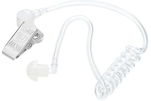 sourcing map Oreille Pièce Casque Oreillette Agent Secret Oreillette Costume Prop, Rechange Acoustique Tube pour 2-Way Radio Audio Casques